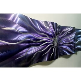 Statements2000 Purple / Silver Metal Wall Art Accent Wave by Jon Allen - Royal Blush Wave