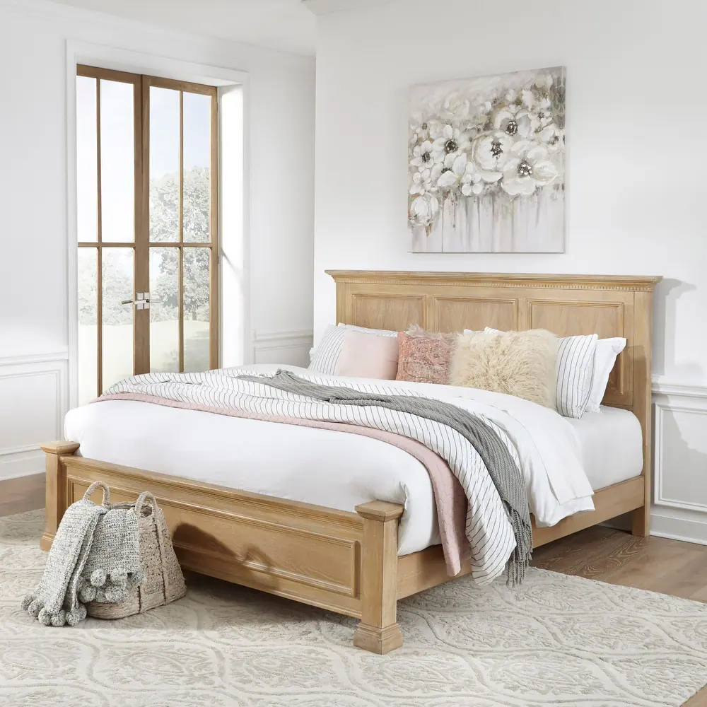 Manor House White Oak King Bed by Home Styles