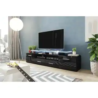 Link to Evora High Gloss Fronts Matte Body Modern TV Stand Similar Items in As Is