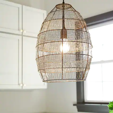 The Curated Nomad Cordilleras Oversized Woven Cage 1-light Pendant