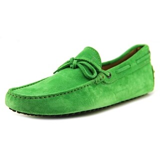 Tod's New Laccetto Occh New Gommini 122 Men Moc Toe Suede Green Loafer