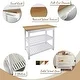 Thumbnail 18, 2-shelf Natural Solid Wood Top Kitchen Island - N/A. Changes active main hero.