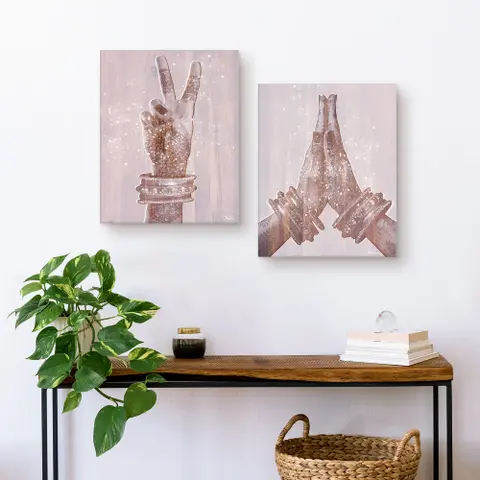 The Curated Nomad 'Peace and Namaste' 2-piece Art by Olivia RosePink
