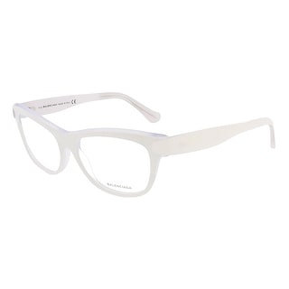 Balenciaga BA5025/V 022 White/Crystal Rectangular prescription-eyewear-frames - 53-15-140