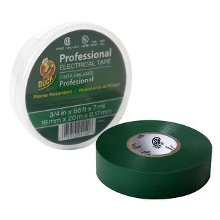 Duck 299014 Color Coding Electrical Tape, 3/4" x 66', Green