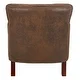 SAFAVIEH Manchester Antiqued Brown Tufted Club Chair - 28" x 34.4" x 32.7" - Thumbnail 4