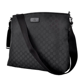 New Gucci 339569 Black Nylon GG Guccissima Crossbody Messenger Purse Bag