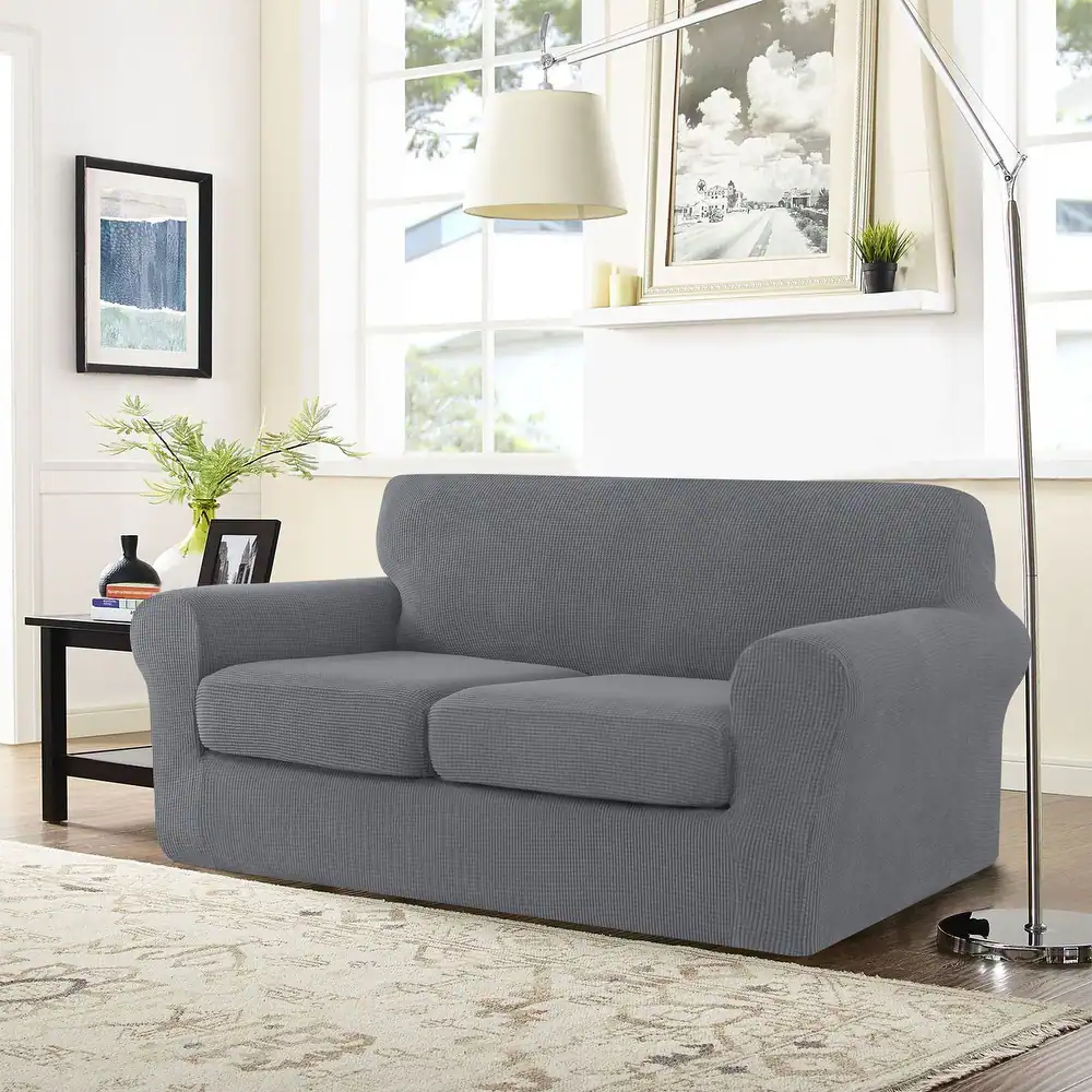 Subrtex Stretch Loveseat Slipcover Cover with 2 Separate Cushion Cover