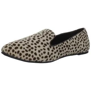 Bootsi Tootsi Womens Shimmer Leopard Print Smoking Loafers