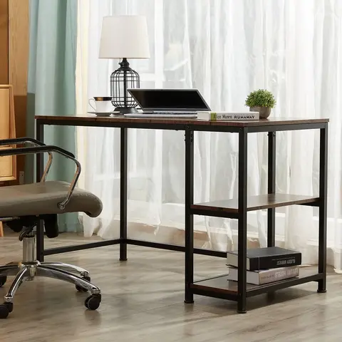 CO-Z 47.2" Home Office Computer Desk with Wooden Storage Shelves