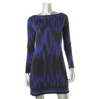 MICHAEL Michael Kors Womens Petites Casual Dress Printed Long Sleeves