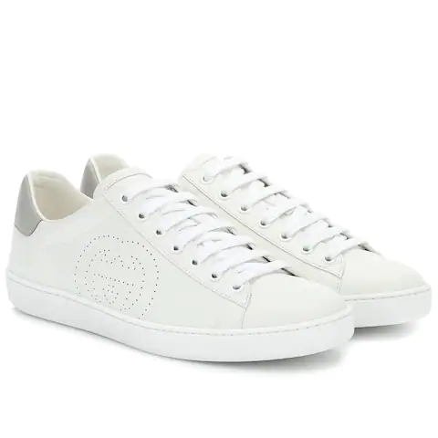Gucci Womens White Ace Interlocking Sneakers Shoes