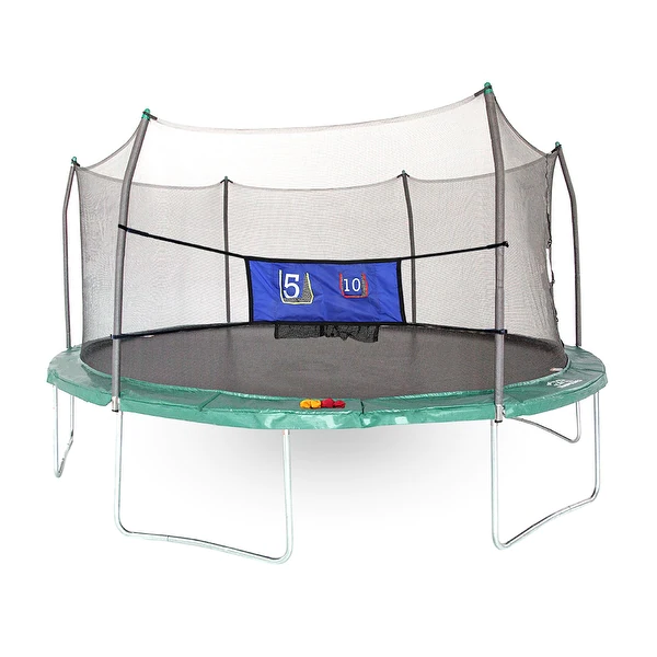 Skywalker Trampolines Green 16-foot Oval Trampoline with Enclosure and Toss Game - 16'd
