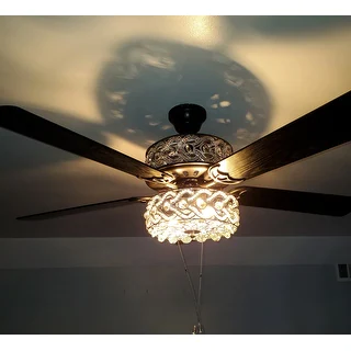 Olivia Oil Rubbed Bronze Finish/ Crystal 52-inch LED Ceiling Fan - 52"L x 52"W x 18.25"H - 52"L x 52"W x 18.25"H