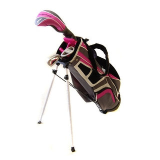 New Tommy Armour Girls' Hot Scot 6pc Complete Junior Golf Set + Stand Bag RH - pink / white / gray