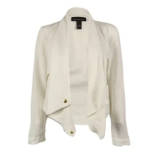 INC International Concepts Women's 100% Linen Jacket - Bright White - S