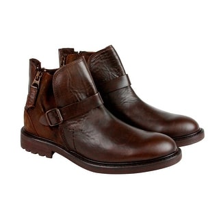 GBX Teem Mens Brown Leather Boots Strap Boots Shoes