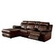 Furniture of America Faux Leather Reclining Sectional with Chaise - Thumbnail 1