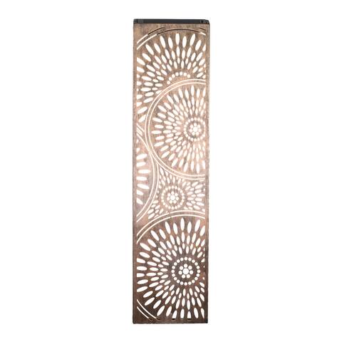Exhart Solar Metal Filigree Wall Panel Art with Circle Pattern, 8 x 33 Inches