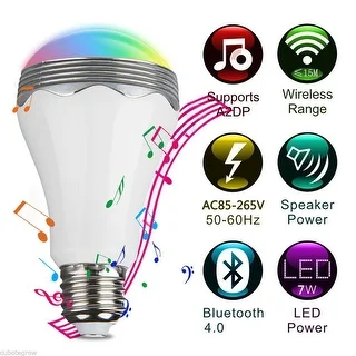 LED RGB Color Bulb Light E27 Bluetooth Control Smart Music Audio Speaker Lamps