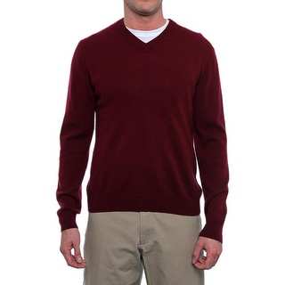 Qi New York Long Sleeve V-Neck Sweater Men Regular Sweater Top