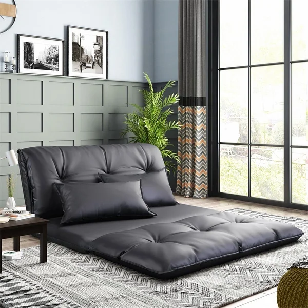 Porch & Den Adjustable Foldable Floor Sofa with Two Pillows