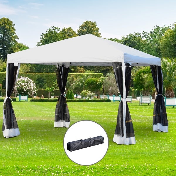 Outsunny 10' x 10' Backyard Pop-up Canopy Shade Tent
