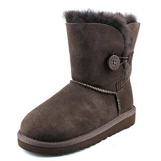 Ugg Australia Bailey Button Youth Round Toe Suede Brown Winter Boot