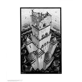 ''Tower of Babel'' by M.C. Escher Fantasy Art Print (25.625 x 21.75 in.)
