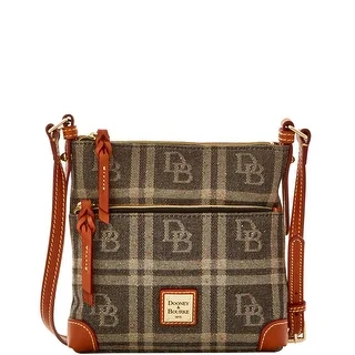 Dooney & Bourke DB Plaid Jacquard Letter Carrier (Introduced by Dooney & Bourke at $168 in Jul 2016) - Black