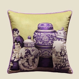 Luxury Purple Four Vase Printing Pillow 18"X18"