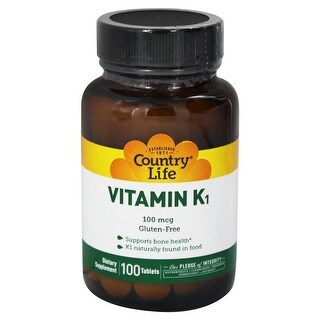 Country Life Vitamin K1 100 mcg Tabs, 100 ct