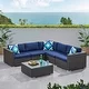 Santa Rosa Outdoor 6-piece Wicker Seating Sectional Set with Cushions by Christopher Knight Home - Thumbnail 8