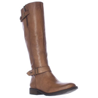 Steve Madden Alyyw Wide Calf Engineer Riding Boots - Cognac