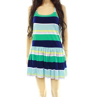 Abound NEW Blue Teal Green Striped Women's Small S Racerback Sheath Dress