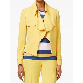 Anne Klein NEW Yellow Women's Size 16 Basic Cropped Trench Jacket