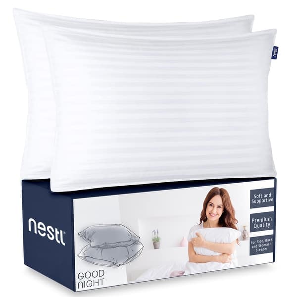 Nestl 100% Cotton Cover Premium Plush Down Alternative Bed Pillow