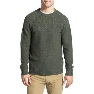 Wallin & Bros NEW Green Thyme Mens Size Large L Crewneck Wool Sweater