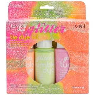 Tumble Dye Craft & Fabric Tie-Dye Kit 2oz 3/Pkg-Glitter Neon