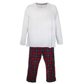 Hanes Men's Big & Tall Long Sleeve Crew Shirt and Micro Fleece Pajama Pants Set