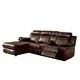 Furniture of America Faux Leather Reclining Sectional with Chaise - Thumbnail 7