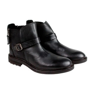 GBX Teem Mens Black Leather Boots Strap Boots Shoes