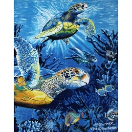 New Signature Collection Sea Turtles Queen Size Mink Blanket