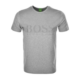 Hugo Boss Green Men's Label Tee 8 Premium Jersey T-Shirt Grey Regular Fit