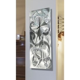 Statements2000 Silver 24-inch Metal Hanging Wall Clock - Light Source Clock