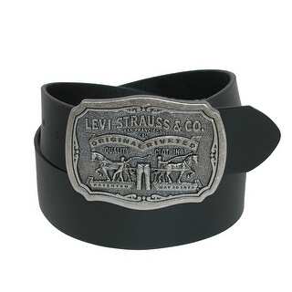 Link to Levis Men's Leather Belt with Removable Antiqued Logo Plaque Buckle Similar Items in Belts