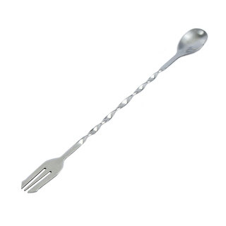 10pcs Stainless Steel Double-sided Nonmagnetic Bartender Spoon Fork 9 inch