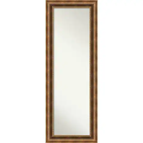 Non-Beveled Wood Full Length On The Door Mirror - Manhattan Frame - Outer Size: 19 x 53 in