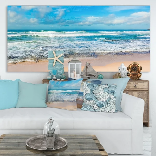 Indian Ocean Panoramic View - Extra Large Seashore Canvas Art
