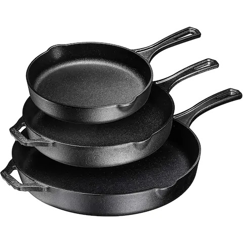 Set of 3 Cast Iron Skillets/Frying Pans
